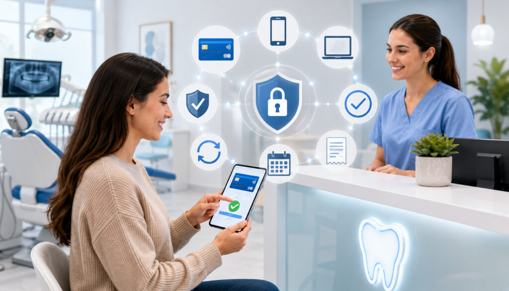 Online credit card payment at a dental practice